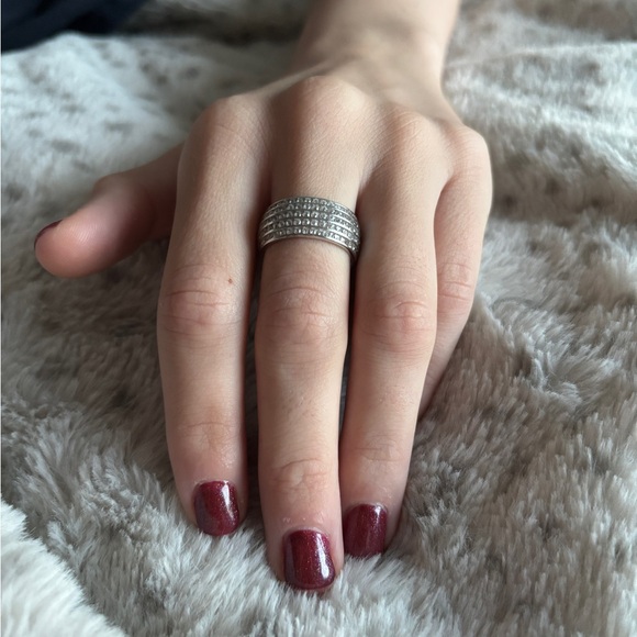 Sterling Silver Pave Eternity Band Ring Size 9 - Picture 4 of 6